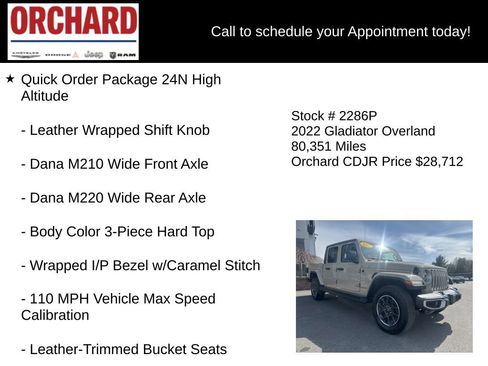 Used 2022 Jeep Gladiator Overland w/ Popular Equipment Package AWD/4WD image 11