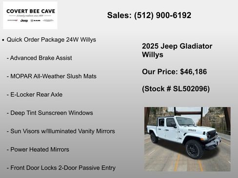 New 2025 Jeep Gladiator Sport AWD/4WD image 6
