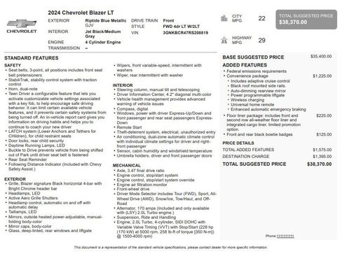 Used 2024 Chevrolet Blazer LT w/ Convenience Package FWD image 34