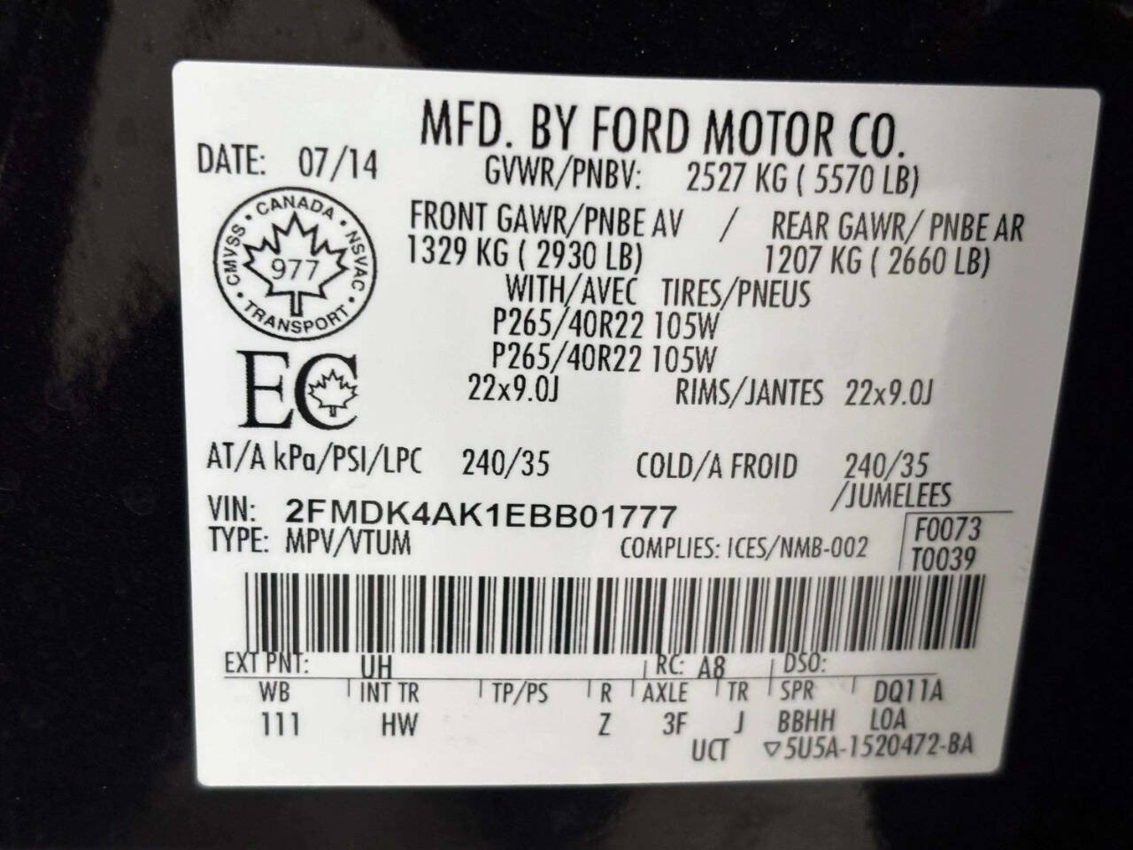 Used 2014 Ford Edge Sport w/ Canadian Touring Package AWD/4WD image 38
