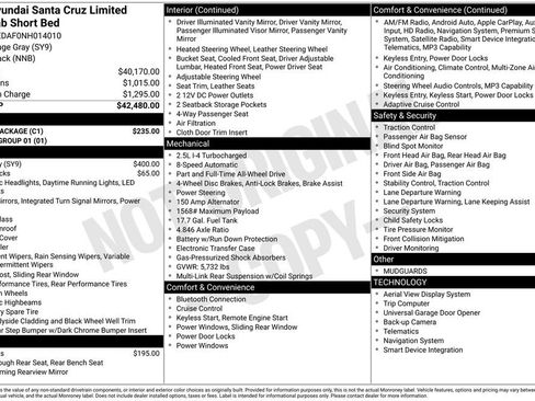 Used 2022 Hyundai Santa Cruz Limited w/ Cargo Package AWD/4WD image 29