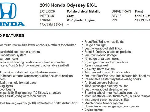 Used 2010 Honda Odyssey EX-L image 17