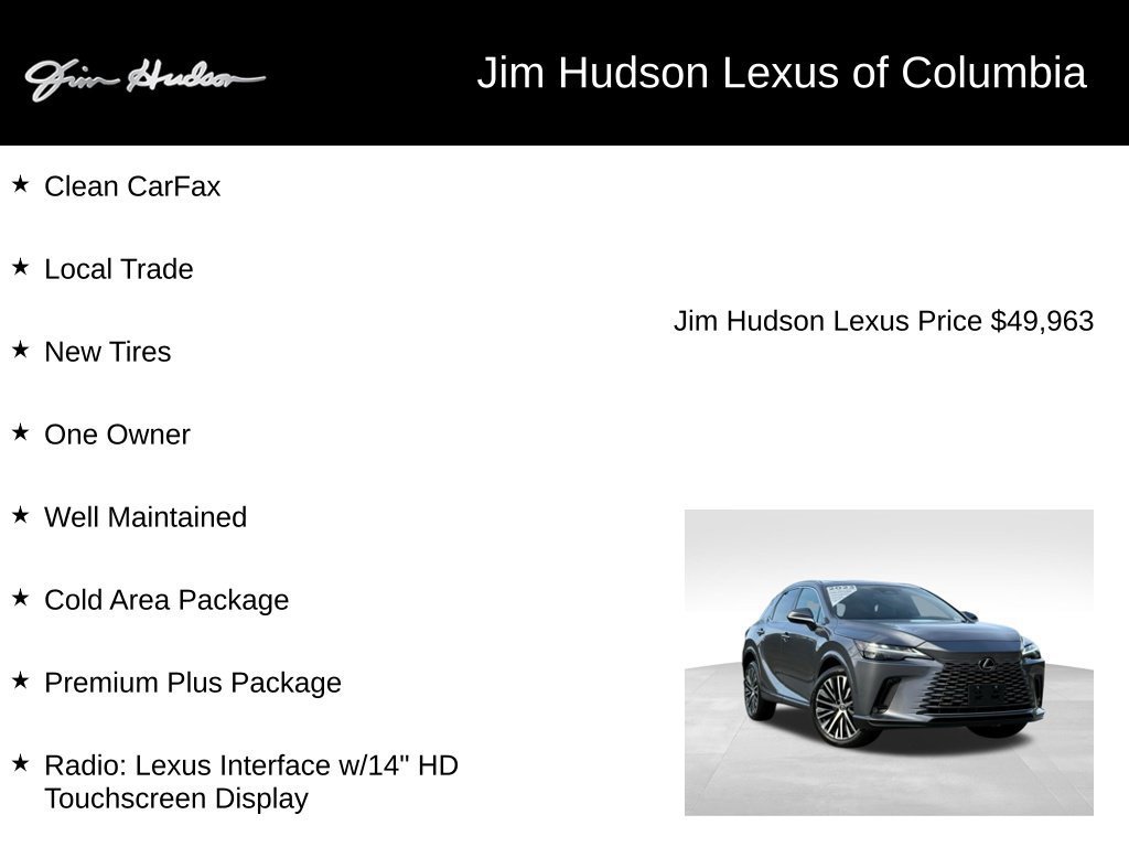 Certified 2023 Lexus RX 350 Premium Plus w/ Accessory Package (Z1) FWD image 3