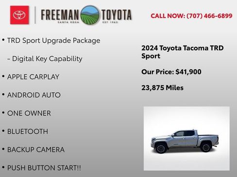 Certified 2024 Toyota Tacoma TRD Sport w/ TRD Sport Upgrade Package RWD image 9