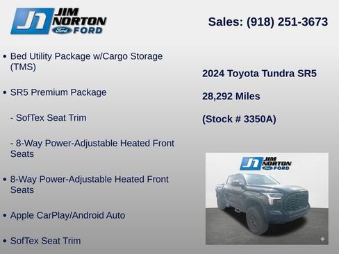 Used 2024 Toyota Tundra SR5 w/ SR5 Premium Package image 8