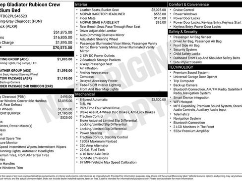 Used 2023 Jeep Gladiator Rubicon w/ LED Lighting Group image 3