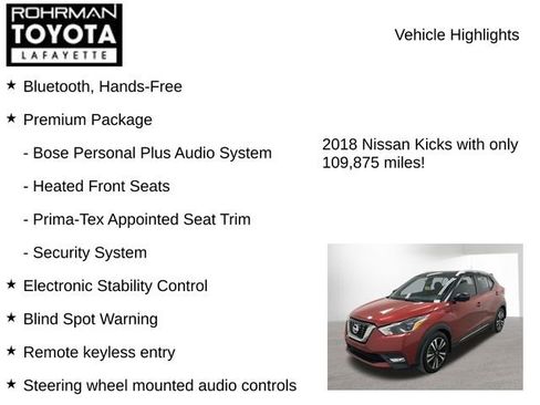 Used 2018 Nissan Kicks SR w/ Premium Package FWD image 7