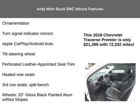 Used 2018 Chevrolet Traverse Premier w/ Redline Edition image 16