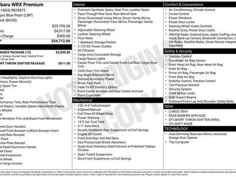 Used 2020 Subaru WRX Premium w/ Performance Package image 31