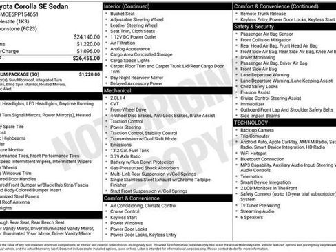 Used 2023 Toyota Corolla SE w/ SE Premium Package FWD image 3