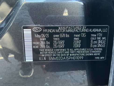 Certified 2023 Hyundai Santa Fe Blue w/ Cargo Package AWD/4WD image 28