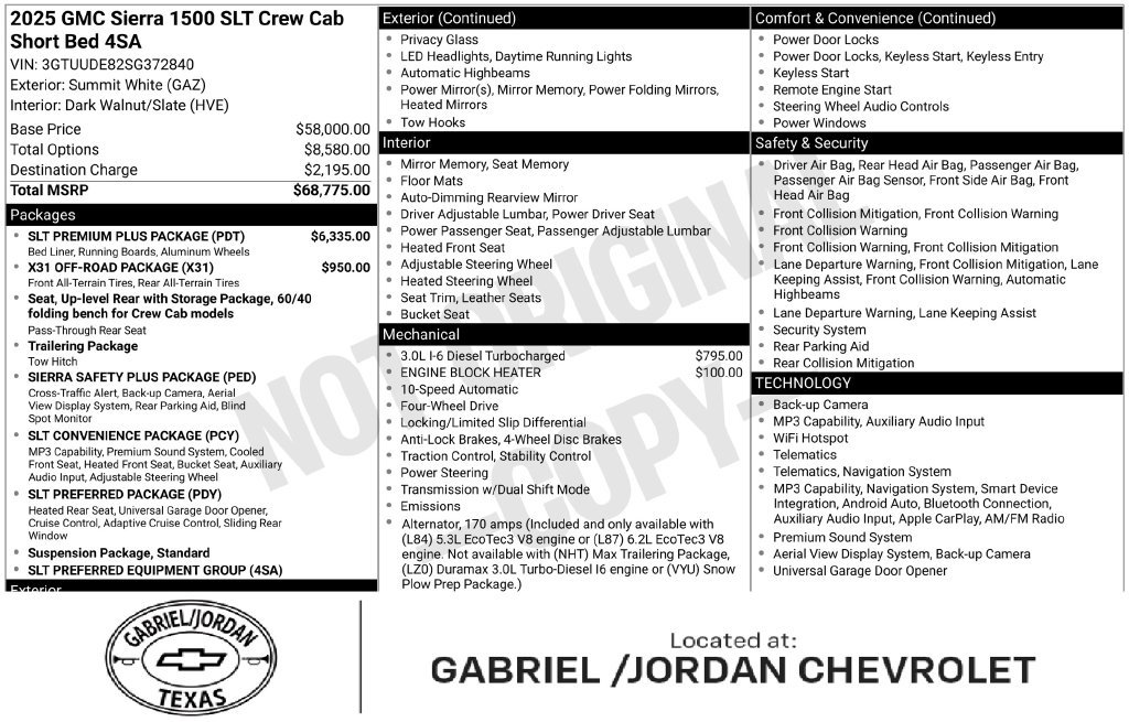 Used 2025 GMC Sierra 1500 SLT w/ SLT Premium Plus Package AWD/4WD image 1