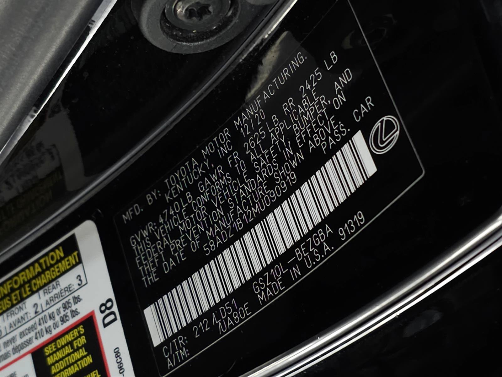 Used 2021 Lexus ES 350 w/ Premium Package FWD image 31