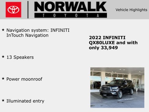 Used 2022 INFINITI QX80 Luxe RWD image 10