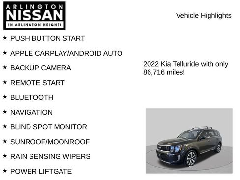 Used 2022 Kia Telluride EX w/ EX Premium Package FWD image 8