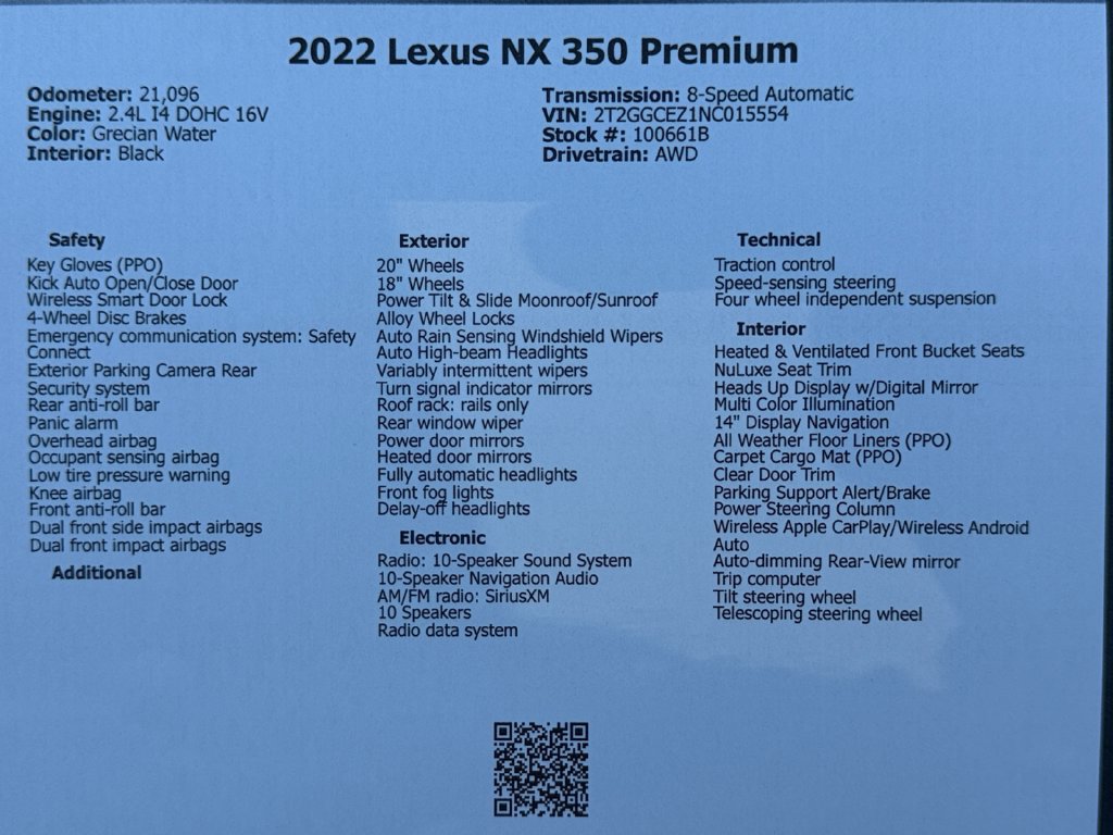 Used 2022 Lexus NX 350 AWD image 49