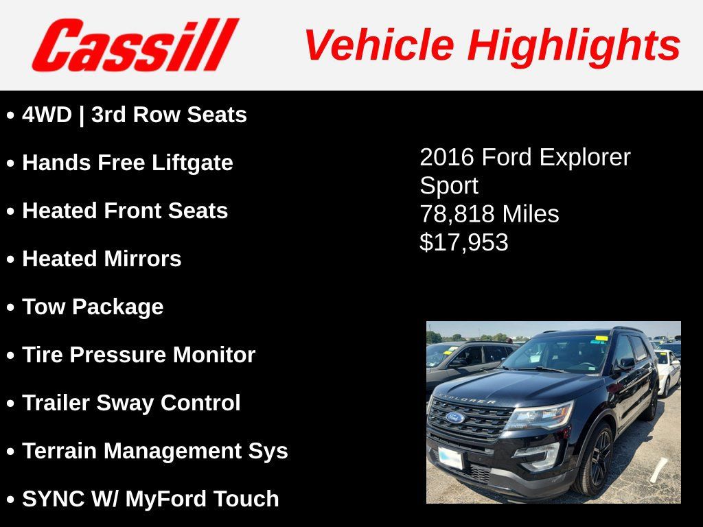 Used 2016 Ford Explorer Sport AWD/4WD image 3