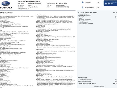 Used 2019 Subaru Impreza 2.0i w/ Eyesight image 3