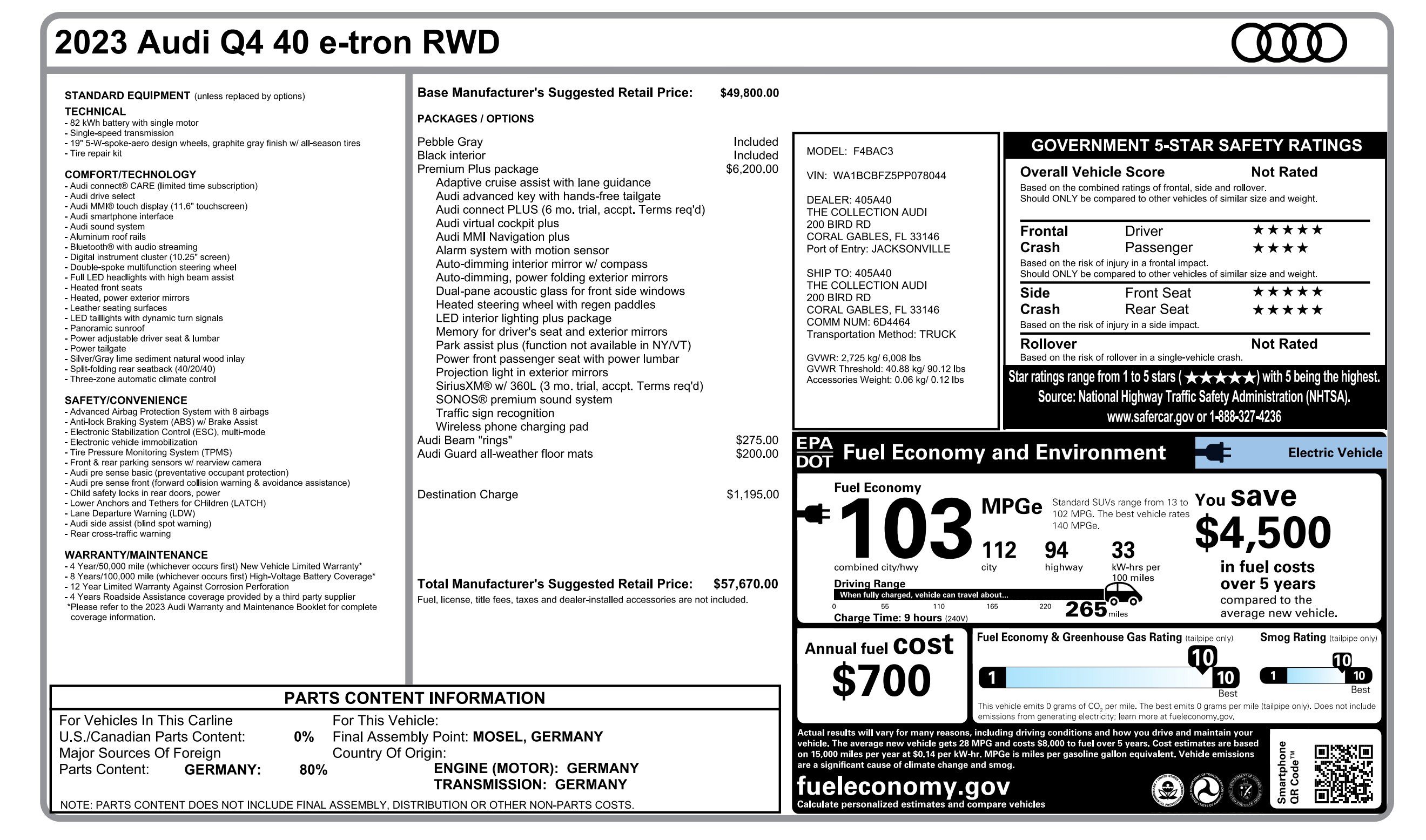 Used 2023 Audi Q4 e-tron Premium Plus w/ Premium Plus RWD image 4