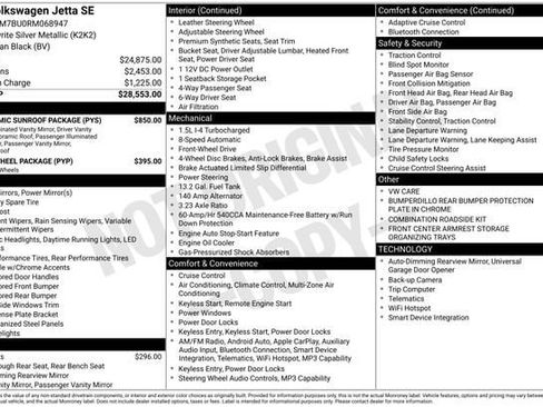 Used 2024 Volkswagen Jetta SE w/ Panoramic Sunroof Package FWD image 32