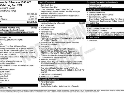 Used 2016 Chevrolet Silverado 1500 W/T w/ Snow Plow Prep Package AWD/4WD image 11