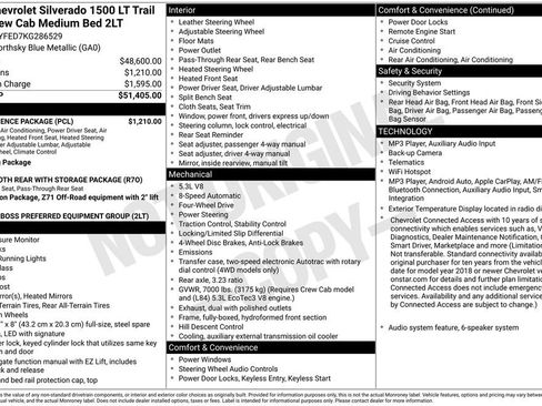 Used 2019 Chevrolet Silverado 1500 LT Trail Boss w/ Convenience Package AWD/4WD image 2