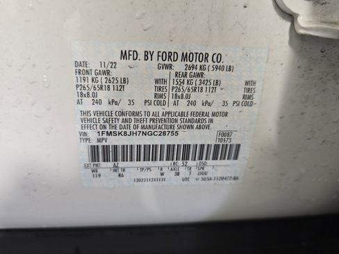 Used 2022 Ford Explorer Timberline w/ Timberline Technology Package image 16