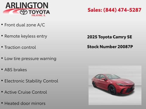 Used 2025 Toyota Camry SE FWD image 4