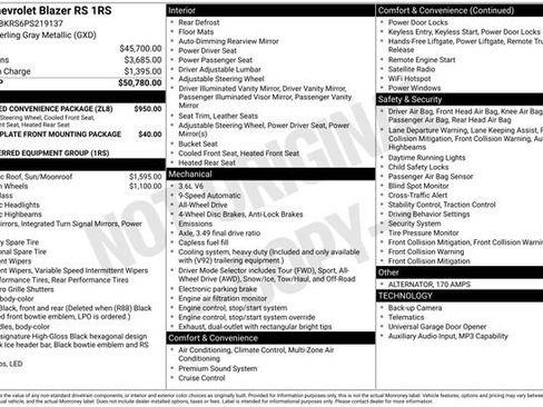 Used 2023 Chevrolet Blazer RS w/ Enhanced Convenience Package AWD/4WD image 20
