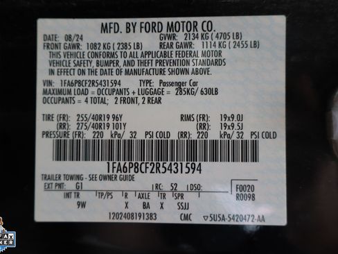 Certified 2024 Ford Mustang GT Premium w/ GT Performance Package RWD image 28