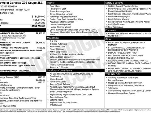 New 2026 Chevrolet Corvette Z06 w/ Z07 Performance Package image 34