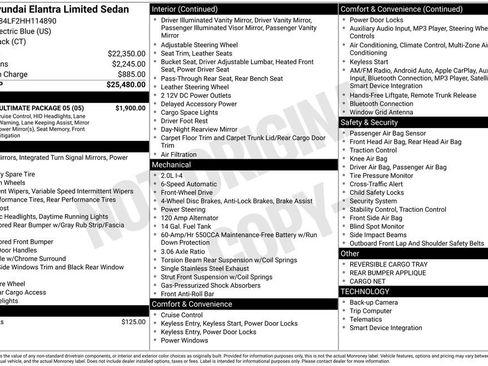 Used 2017 Hyundai Elantra Limited w/ Limited Ultimate Package 05 FWD image 42