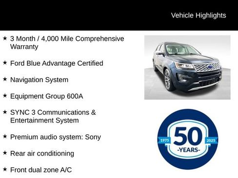 Certified 2017 Ford Explorer Platinum image 7