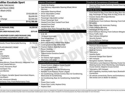 Certified 2025 Cadillac Escalade Sport w/ LPO, ONYX Package AWD/4WD image 34