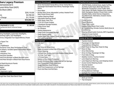 Used 2025 Subaru Legacy Premium w/ Popular Package #1 image 3