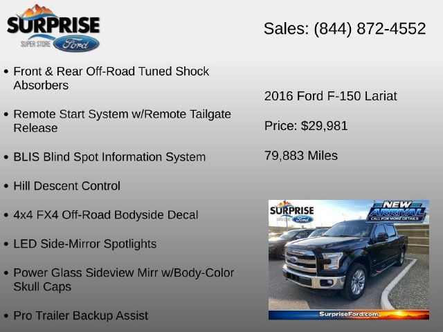 Used 2016 Ford F150 Lariat w/ Equipment Group 501A Mid AWD/4WD image 16
