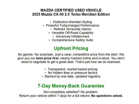 Certified 2025 MAZDA CX-50 Meridian Edition w/ Apex Package AWD/4WD image 26