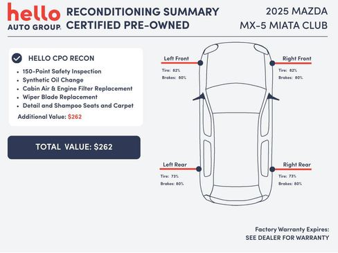 Certified 2025 MAZDA MX-5 Miata Club w/ Interior Package image 3