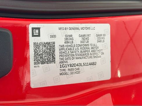 Used 2020 Chevrolet Corvette Stingray Premium Cpe w/ 3LT Preferred Equipment Group image 24