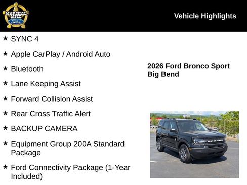 New 2026 Ford Bronco Sport Big Bend AWD/4WD image 2