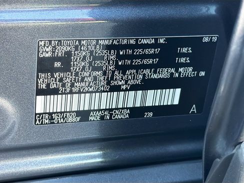 Used 2019 Toyota RAV4 LE w/ All Weather Liner Package AWD/4WD image 29