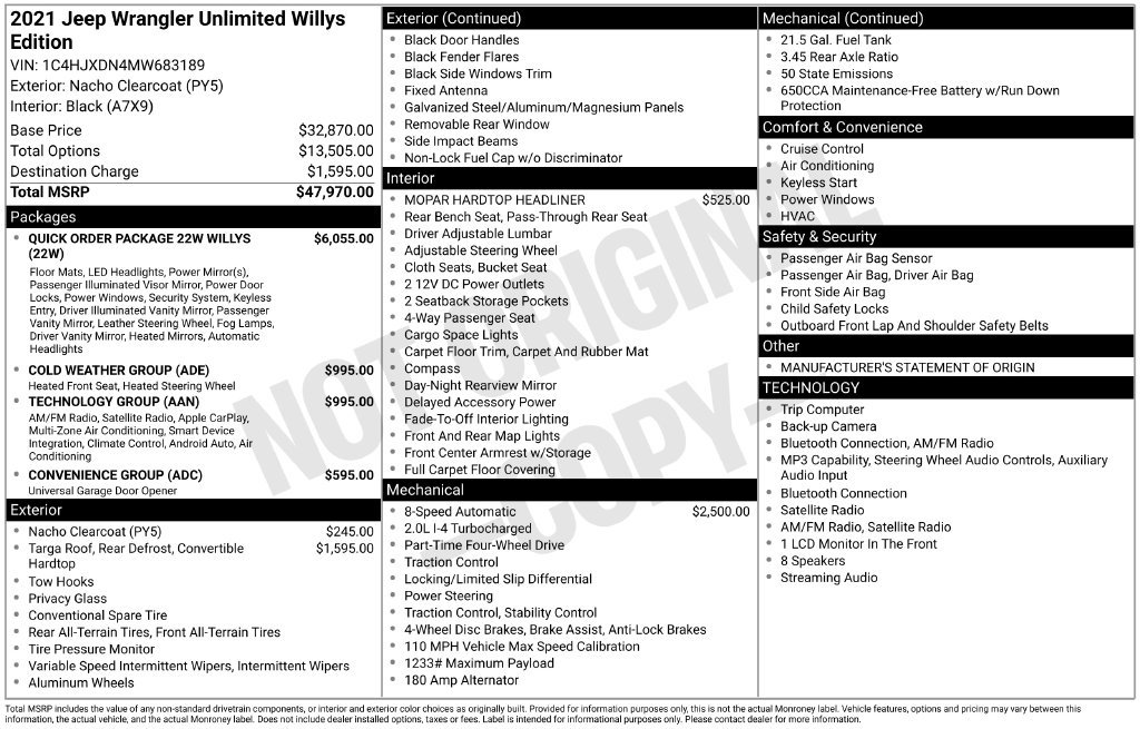 Used 2021 Jeep Wrangler Unlimited Sport AWD/4WD image 2