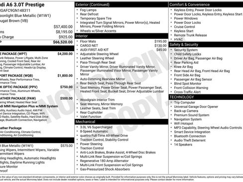 Used 2016 Audi A6 3.0T Prestige w/ Prestige Package image 1