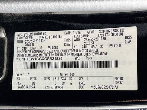 Used 2016 Ford F150 Platinum w/ Equipment Group 701A Luxury RWD image 11