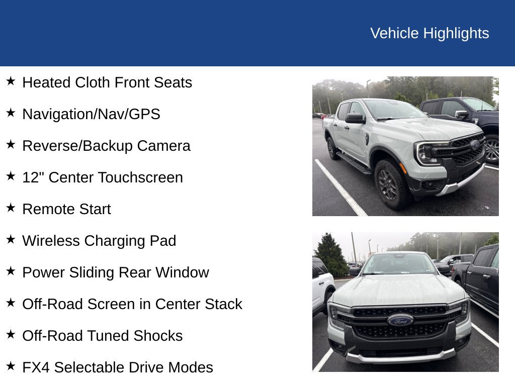Used 2024 Ford Ranger XLT w/ FX4 Off-Road Package AWD/4WD image 13