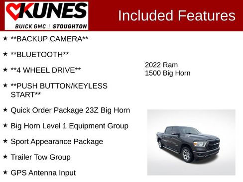 Used 2022 RAM 1500 Big Horn w/ Trailer Tow Group AWD/4WD image 2