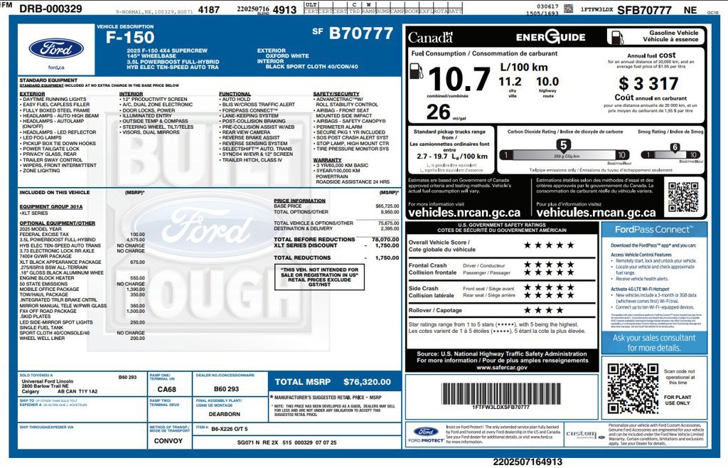 Used 2025 Ford F150 XLT w/ Equipment Group 301A Standard AWD/4WD image 4
