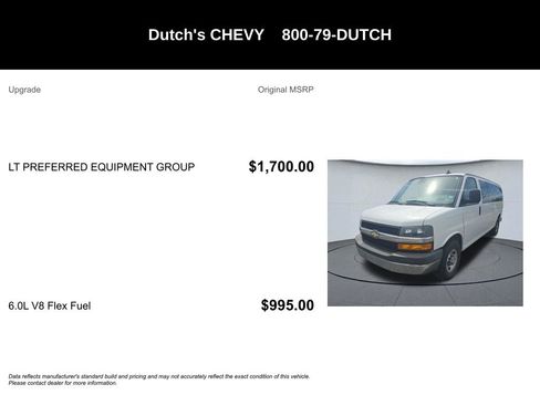 Used 2020 Chevrolet Express 3500 LT w/ LT Preferred Equipment Group RWD image 5