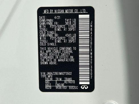 Used 2021 INFINITI QX80 Sensory w/ Cargo Package image 44