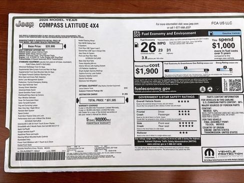 New 2026 Jeep Compass Latitude AWD/4WD image 16